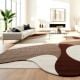 Handcrafted Brown Organic Abstract Living Room Rug